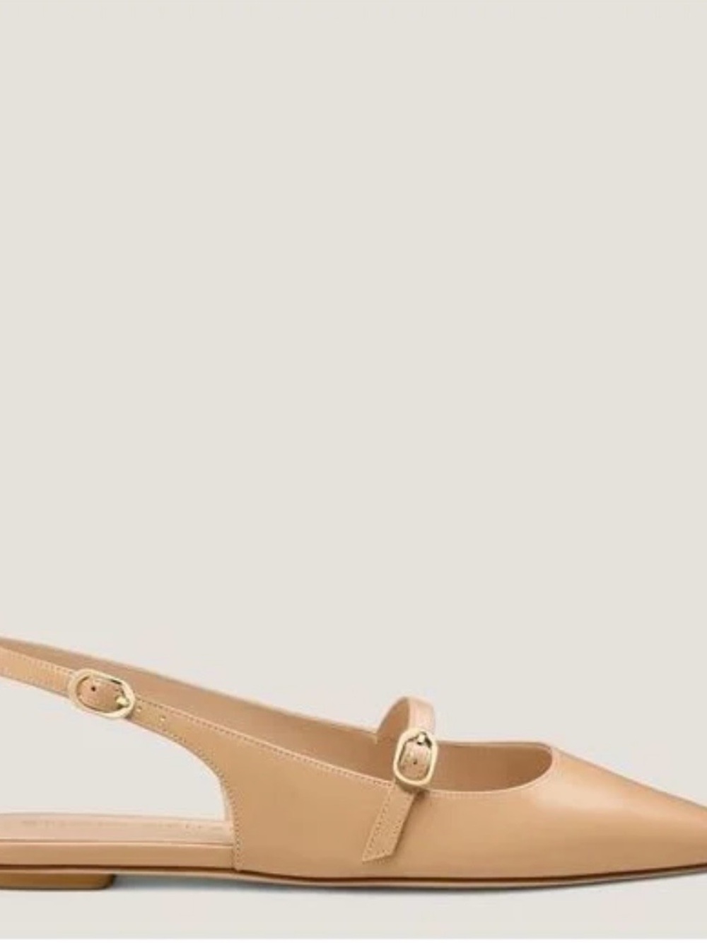 New!! Stuart Weitzman Blush Nude Leather Pointed Slingback Flats